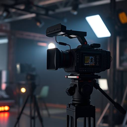 Professionelle Videoausrüstung während einer Filmproduktion.